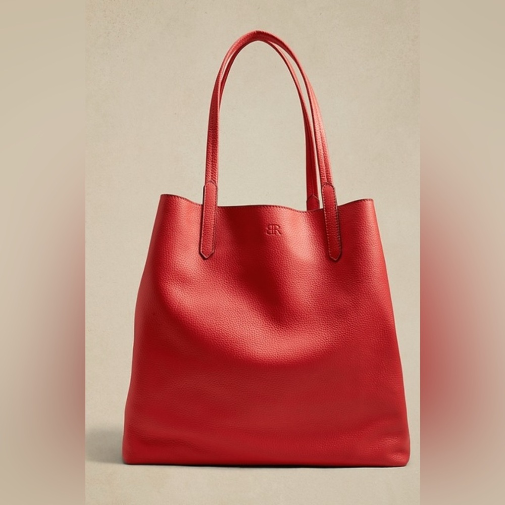 NWT Banana Republic Red Leather Tote Bag